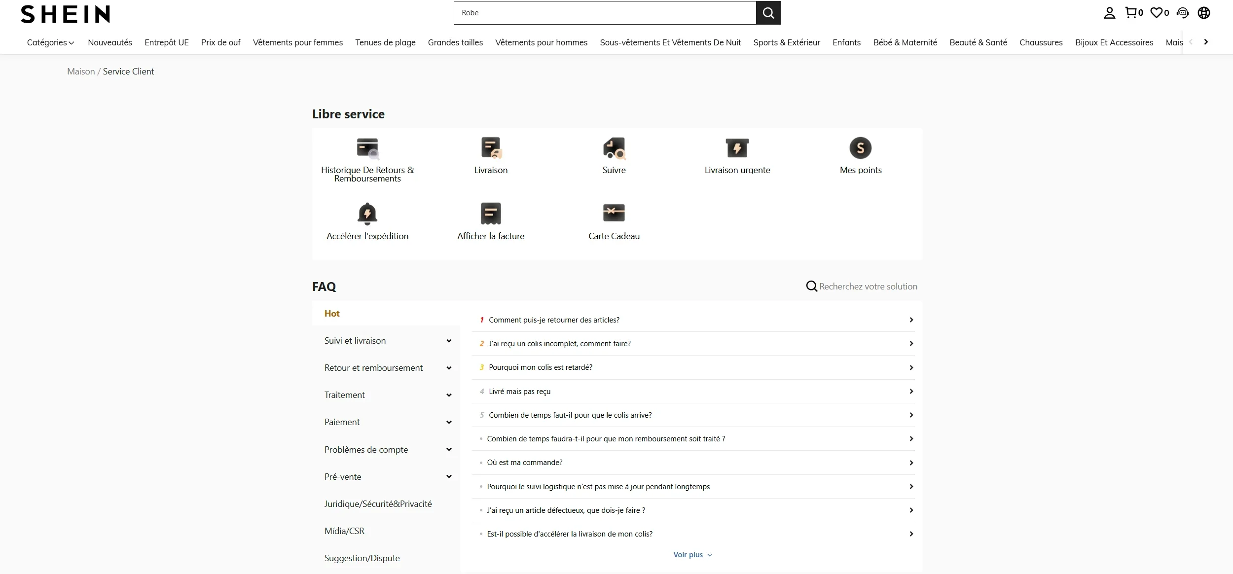 contacter le service client de Shein contacter le service client de Shein